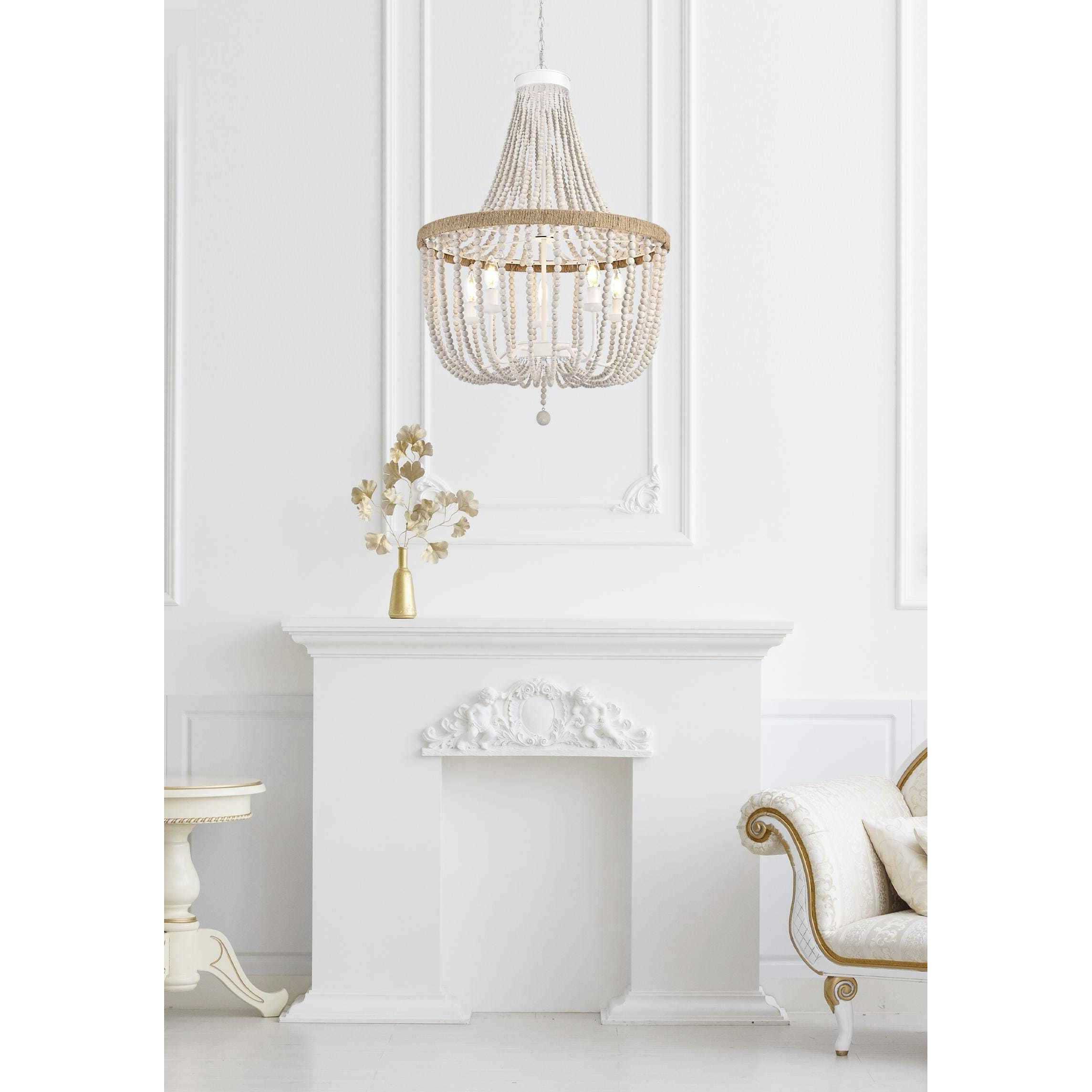 Jolie 5 Light 24 inch Antique White Pendant Ceiling Light