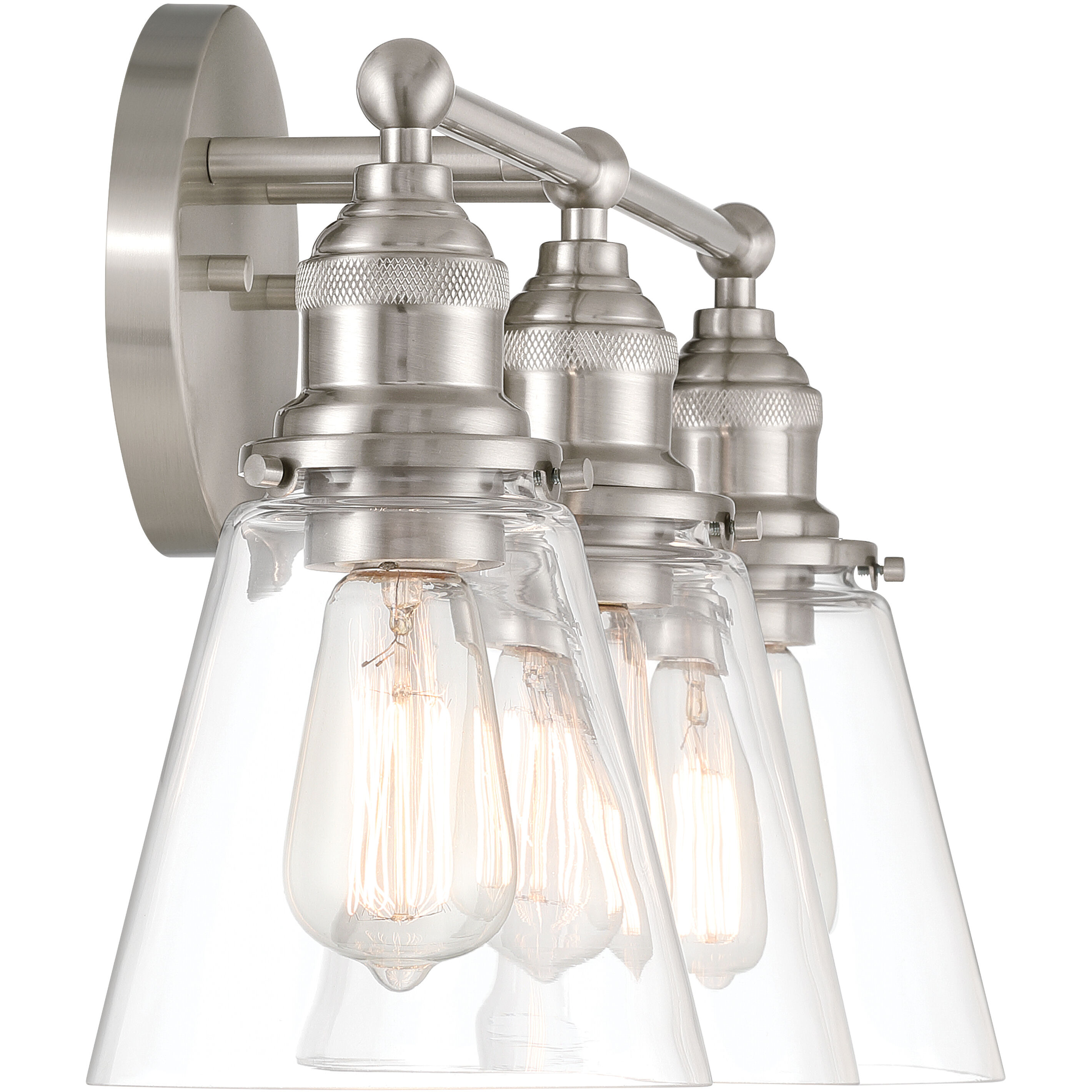 Barwell 3 Light 24 inch Brushed Nickel Vanity Wall Light