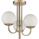 Caroline 3 Light 16 inch Brushed Gold Semi Flush Mount Ceiling Light