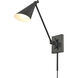 Whitmire 17.75 inch 60.00 watt Matte Black Swingarm Sconce Wall Light, Plug-In/Hardwire