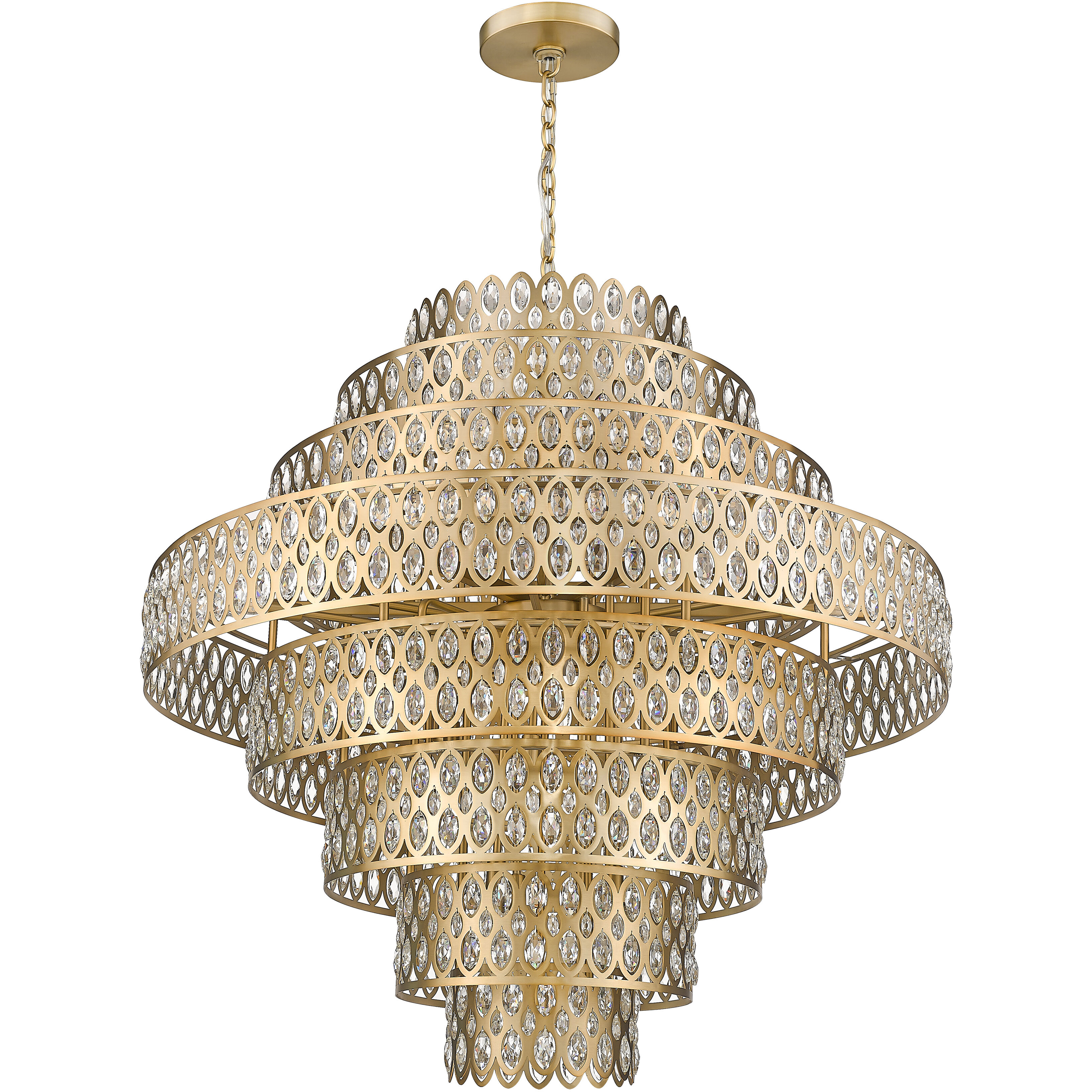 Dealey 25 Light 44.75 inch Heirloom Brass Chandelier Ceiling Light