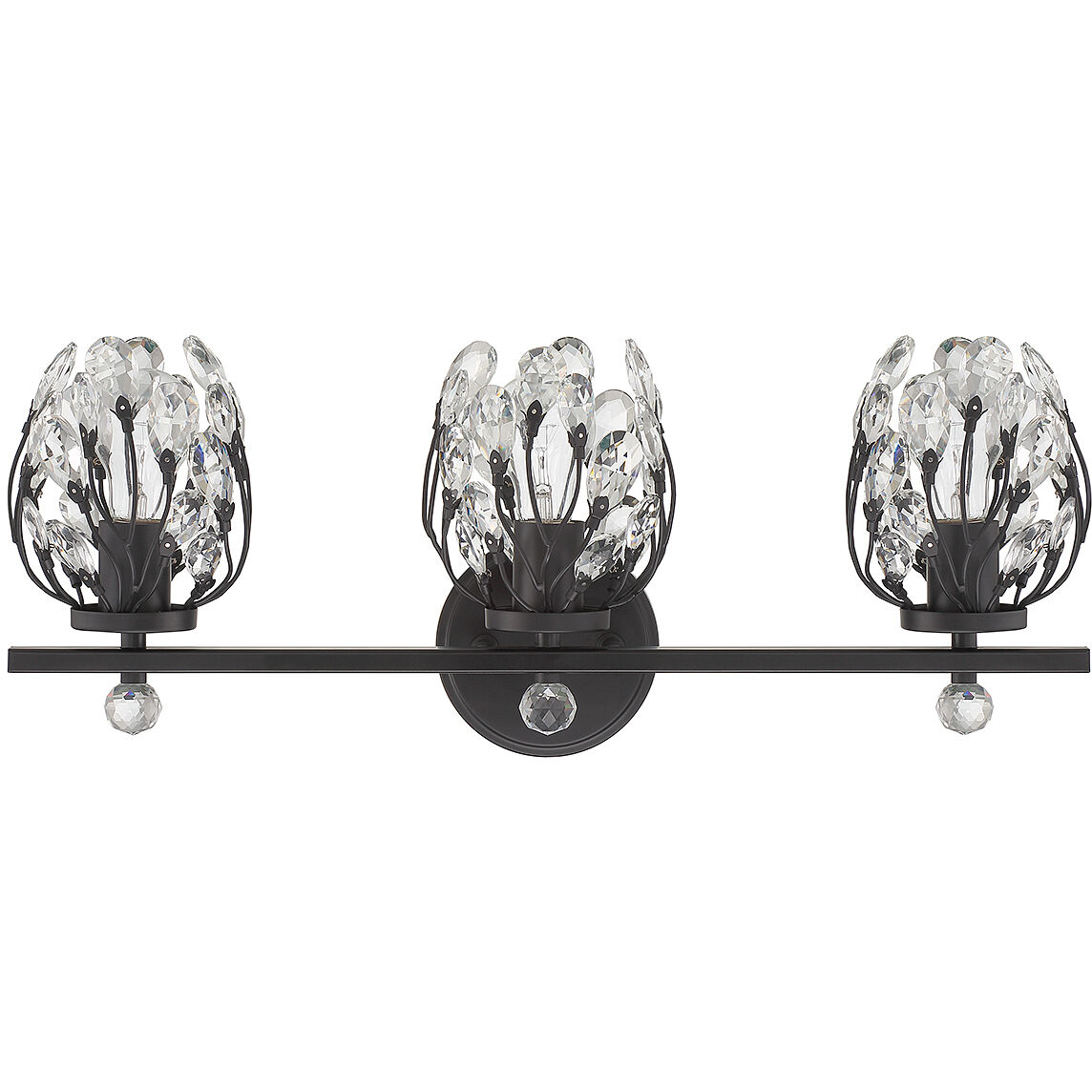 Moreno 3 Light 23.5 inch Black Bathroom Vanity Light Wall Light