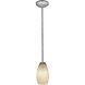 Champagne 1 Light 5 inch Brushed Steel Pendant Ceiling Light in White Stone, Rod