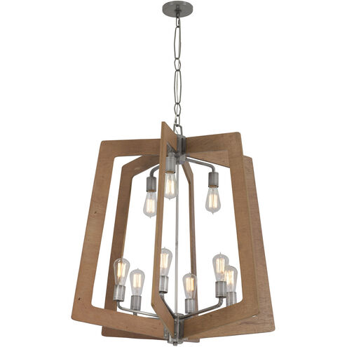 Lofty 9 Light 30 inch Steel and Wheat Chandelier Ceiling Light in Steel/Wheat