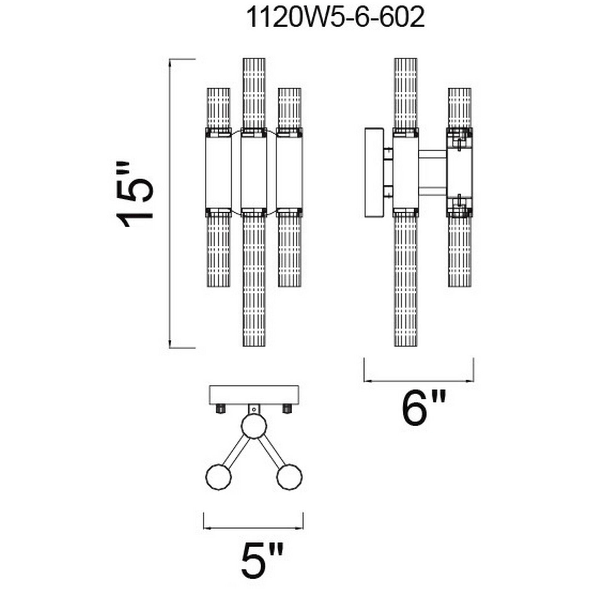 Orgue 6 Light 5 inch Satin Gold Wall Sconce Wall Light