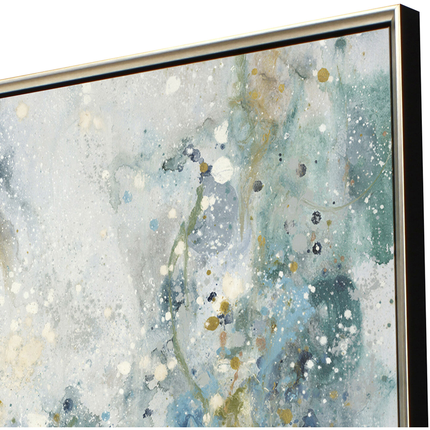 Abstract Blue and Green and Turquoise and Yellow Canvas