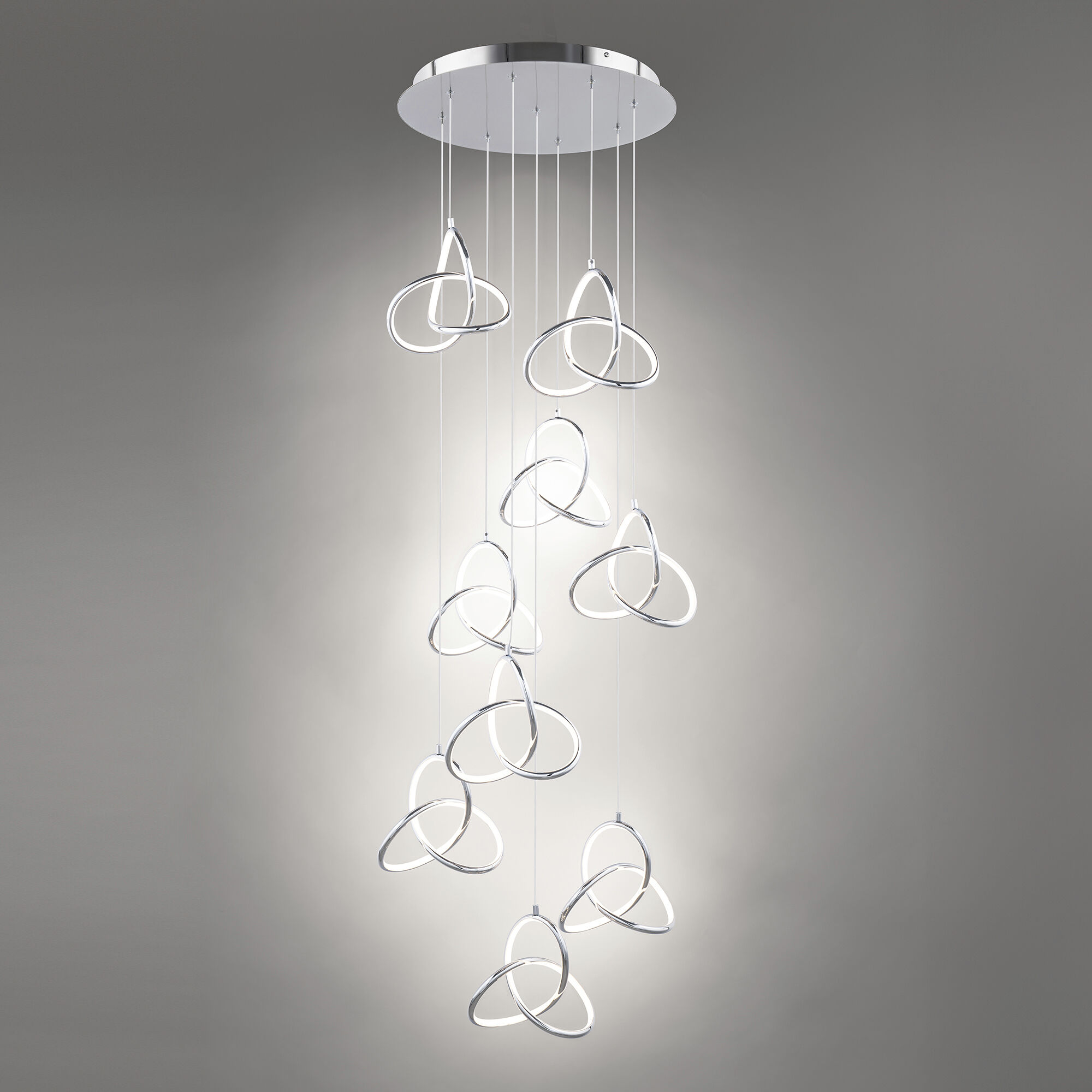 Vornado LED 17 inch Chrome Multi-Light Pendant Ceiling Light, dweLED