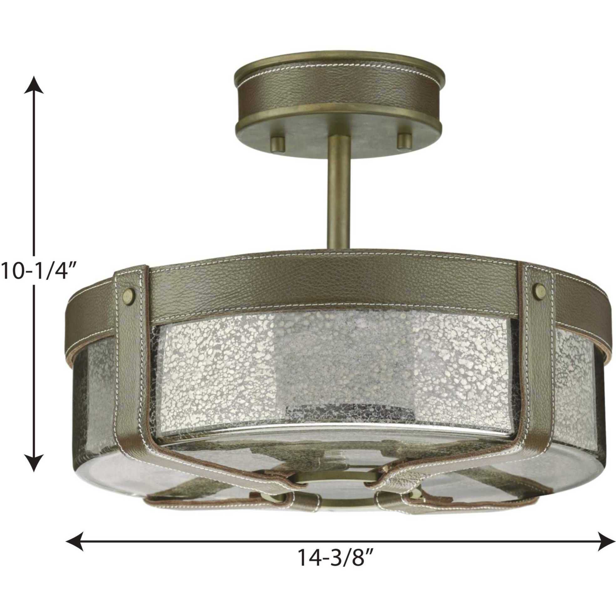 Point Dume™ Rockdance 4 Light 14.38 inch Aged Brass Semi-Flush Mount Ceiling Light, Design Series
