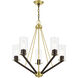 Beckett 5 Light 26 inch Satin Brass & Bronze Chandelier Ceiling Light