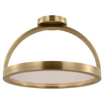 Kelly Wearstler Cerne LED 16 inch Natural Brass Semi Flush Ceiling Light