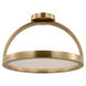 Kelly Wearstler Cerne LED 16 inch Natural Brass Semi Flush Ceiling Light