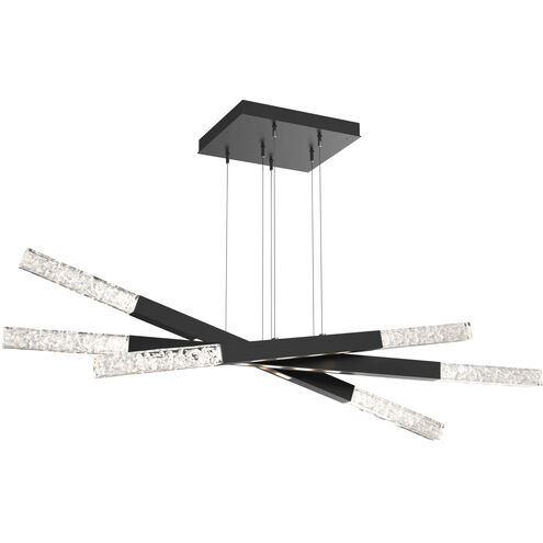 Axis LED 61.3 inch Matte Black Linear Pendant Ceiling Light in 3000K LED, Moda Triple