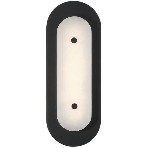 Tramore 1 Light 16 inch Black Outdoor Wall Sconce in Alabaster