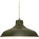 Radiance 1 Light 13.5 inch Matte Green and Brushed Nickel Pendant Ceiling Light