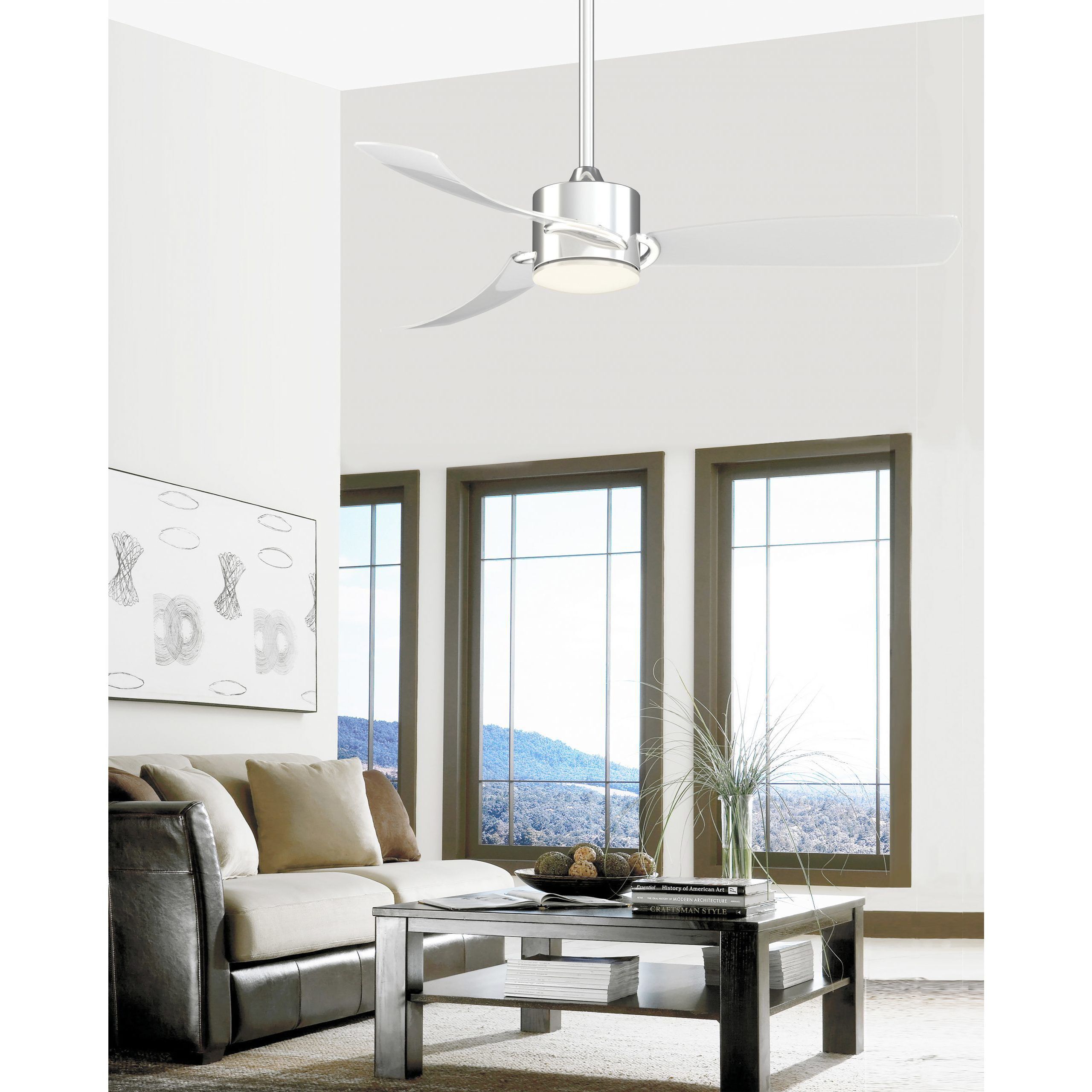 SculptAire 52 inch Chrome with Clear Blades Fan-Uni
