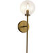 Alora Mood Cassia 1 Light 6 inch Aged Gold Bath Vanity Light Wall Light in Clear Glass Shade