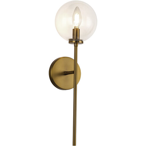 Alora Mood Cassia 1 Light 6 inch Aged Gold Bath Vanity Light Wall Light in Clear Glass Shade