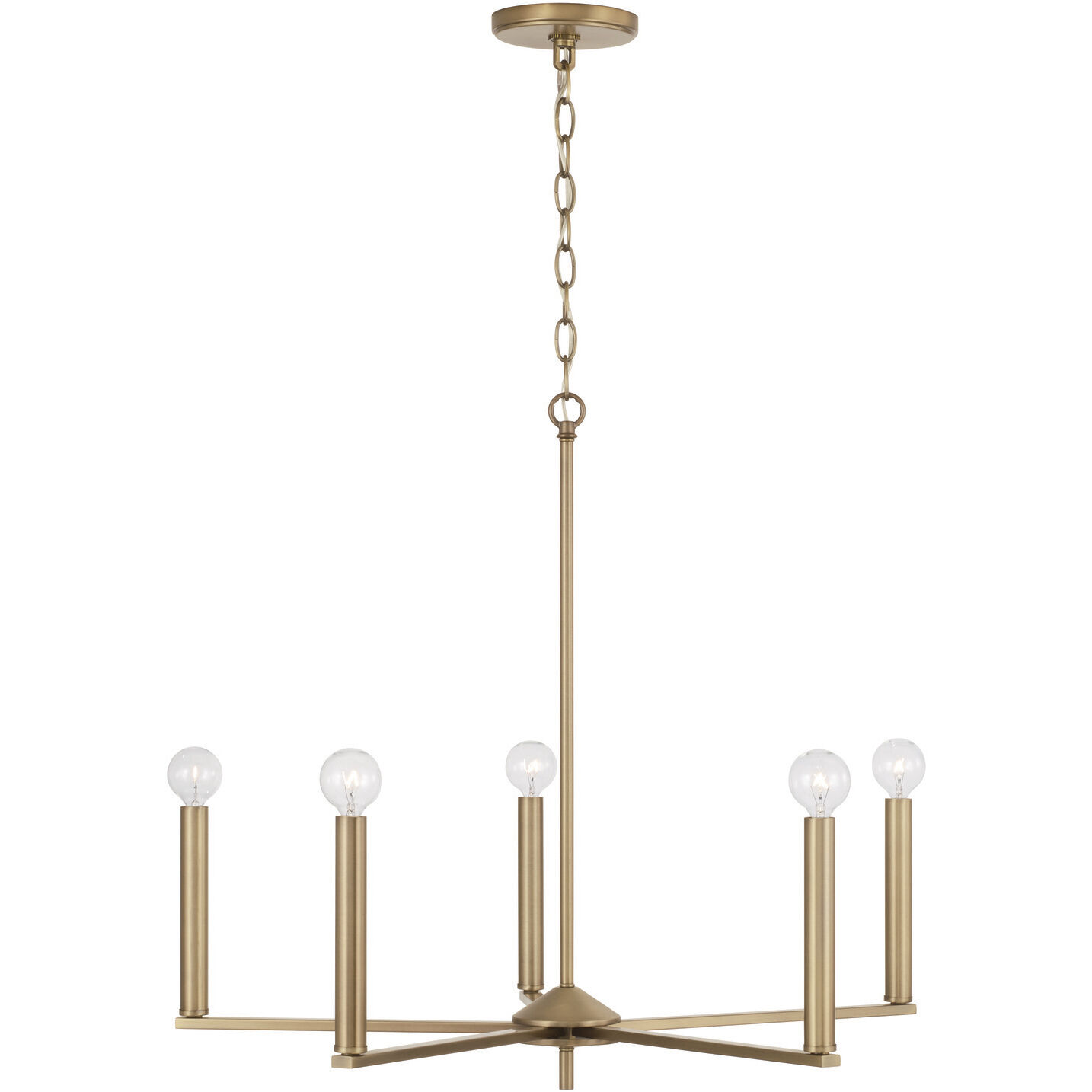 Portman 5 Light 27.75 inch Aged Brass Chandelier Ceiling Light