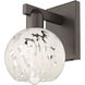 Arcadia White Mouchette Armed Sconce Wall Light in Oil Rubbed Bronze
