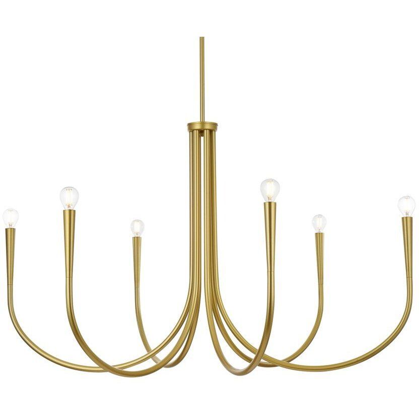 Layne 6 Light 42 inch Brass Chandelier Ceiling Light
