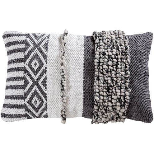 Santos 26 X 5.5 inch Crema with Gray Lumbar Pillow, Cover Only