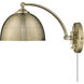 Rey 1 Light 8 inch Aged Brass Articulating Wall Sconce Wall Light, Adjustable