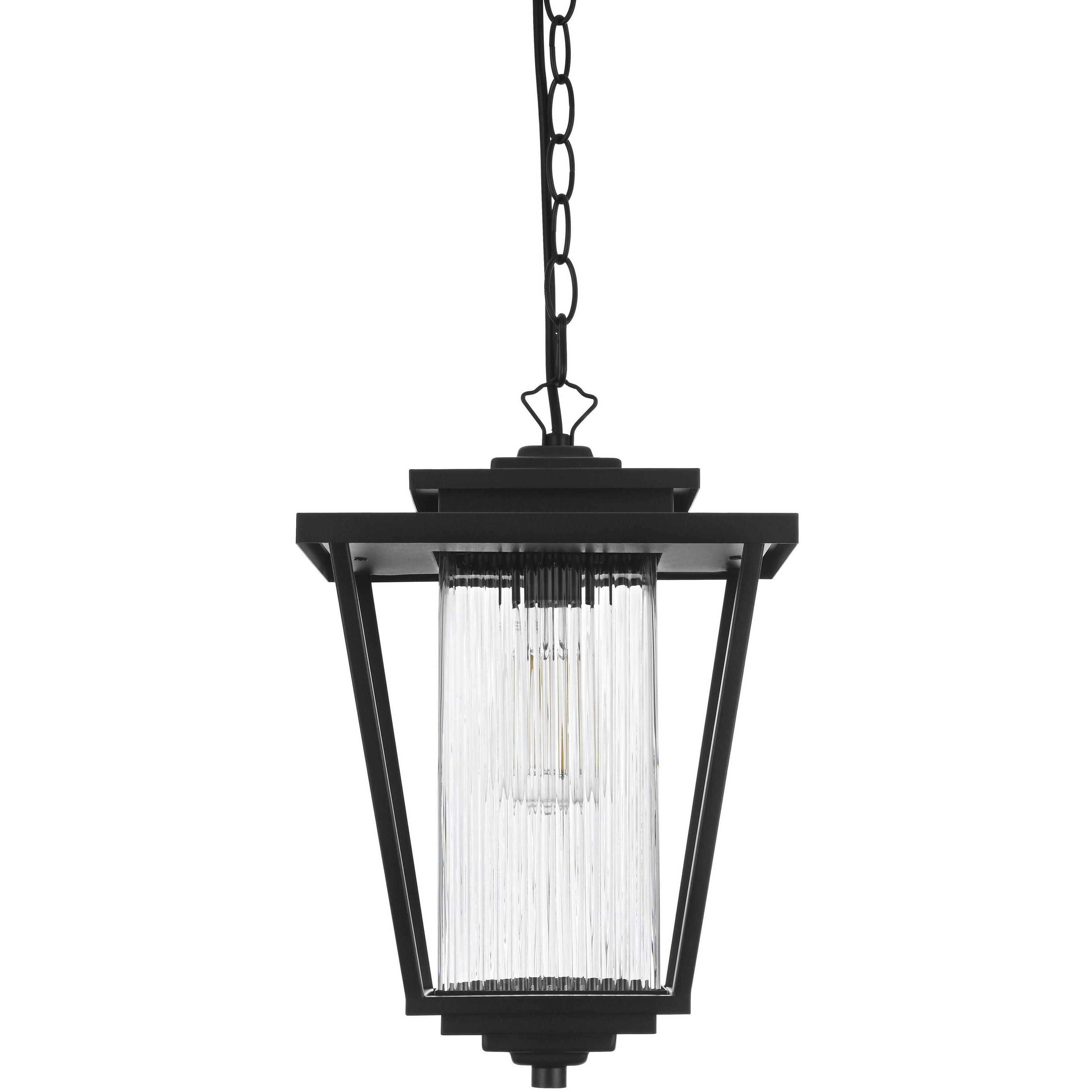 York 1 Light 10 inch Black Outdoor Pendant