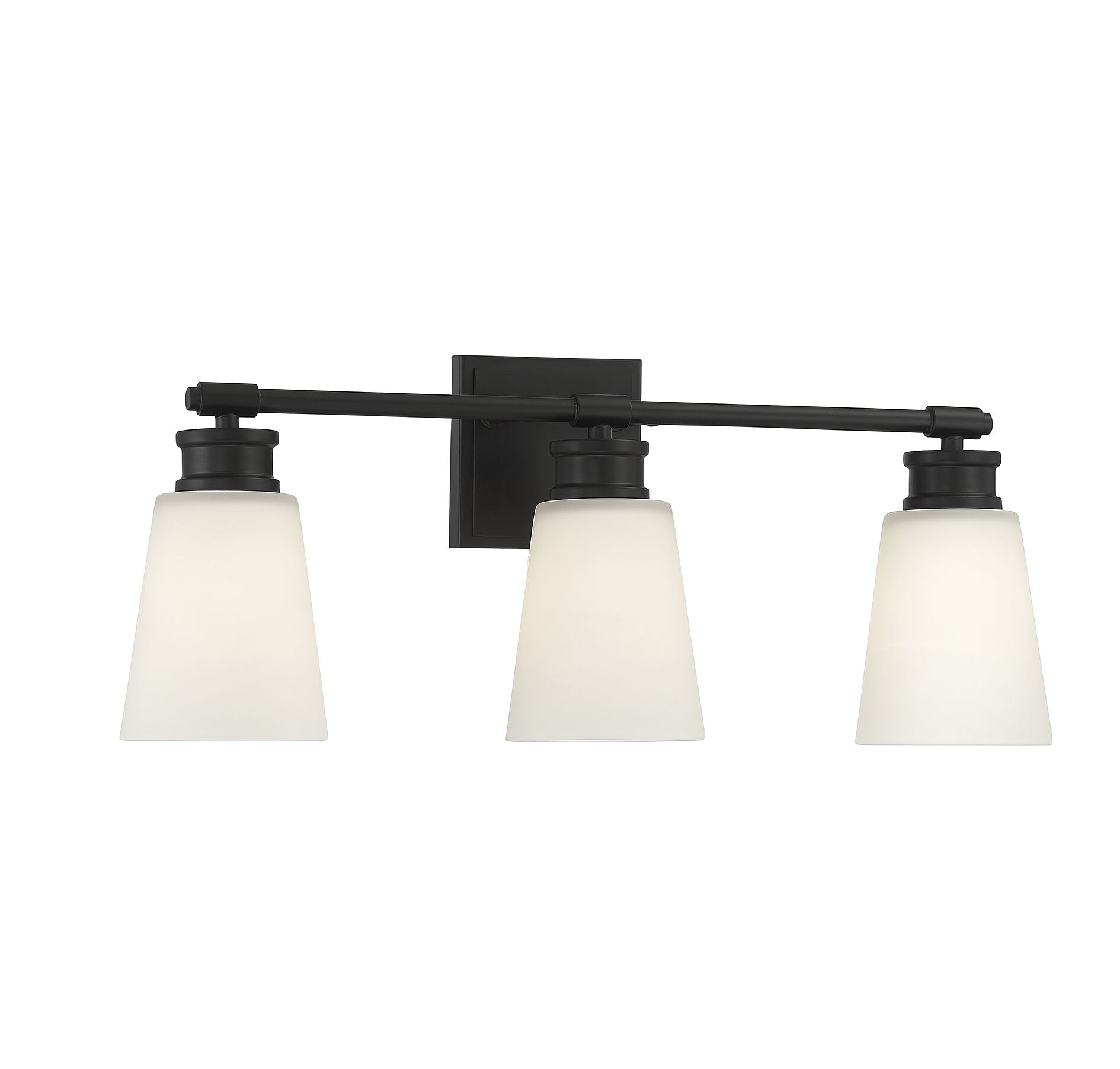 Contemporary 3 Light 23 inch Matte Black Bathroom Vanity Light Wall Light