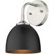 Yep Zoey 1 Light 6.38 inch Pewter Wall Sconce Wall Light in Matte Black