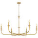 Tova 6 Light 48.75 inch Rubbed Brass Chandelier Ceiling Light