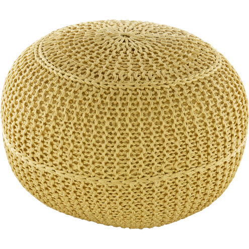 Dita 14 inch Bright Yellow Outdoor Pouf, Round