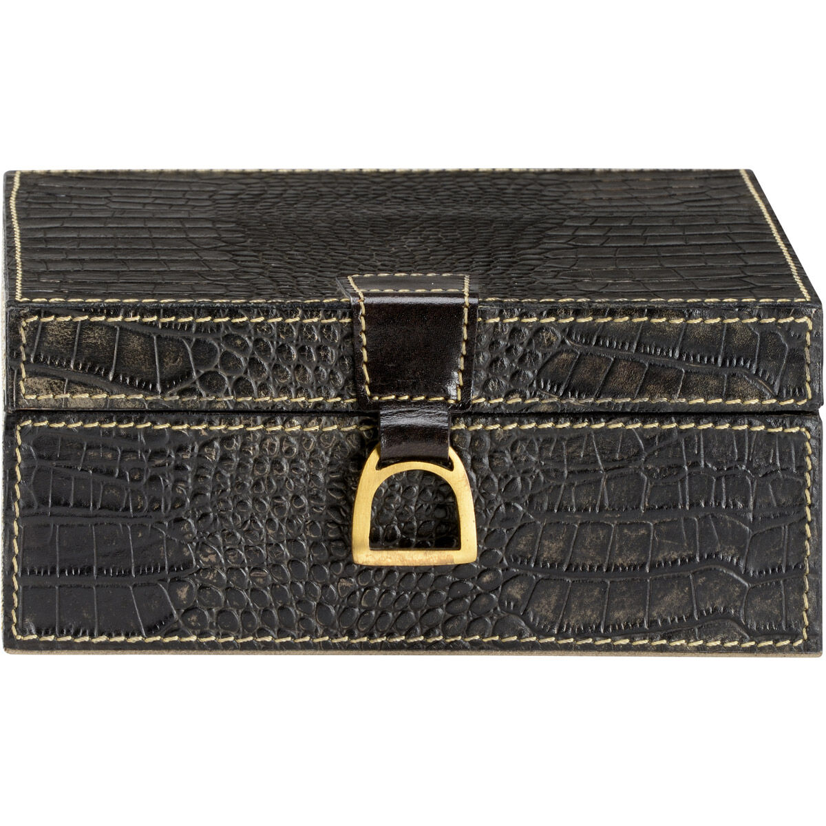 Wildwood 8 inch Black Crocodile Box