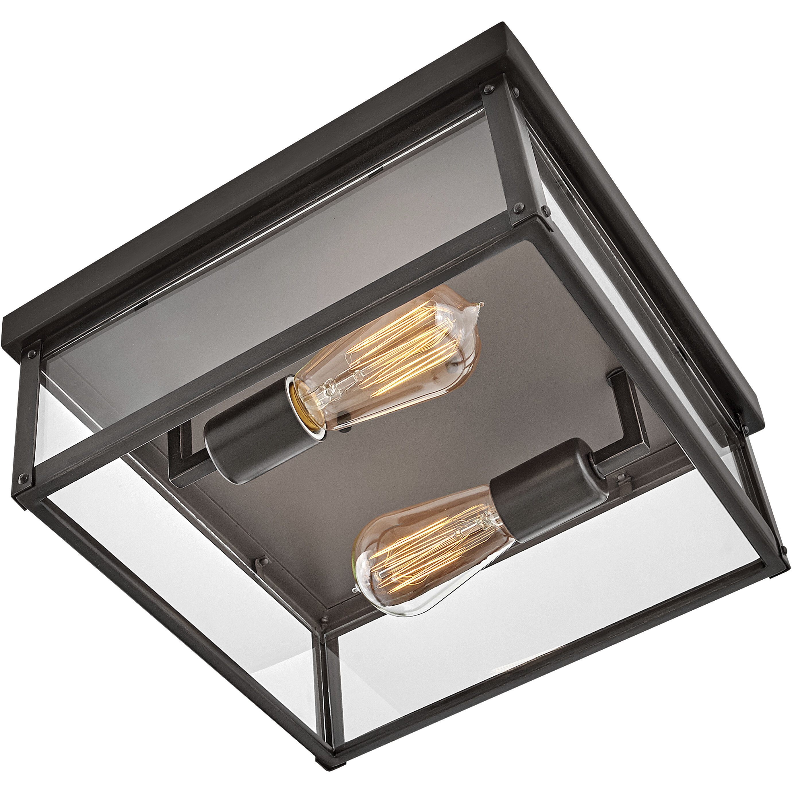 Beckham 2 Light 12 inch Black Outdoor Flush Mount