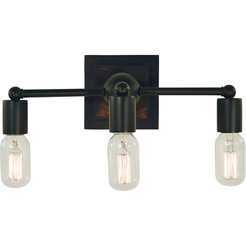 Modern Farmhouse 3 Light 14 inch Matte Black Sconce Wall Light