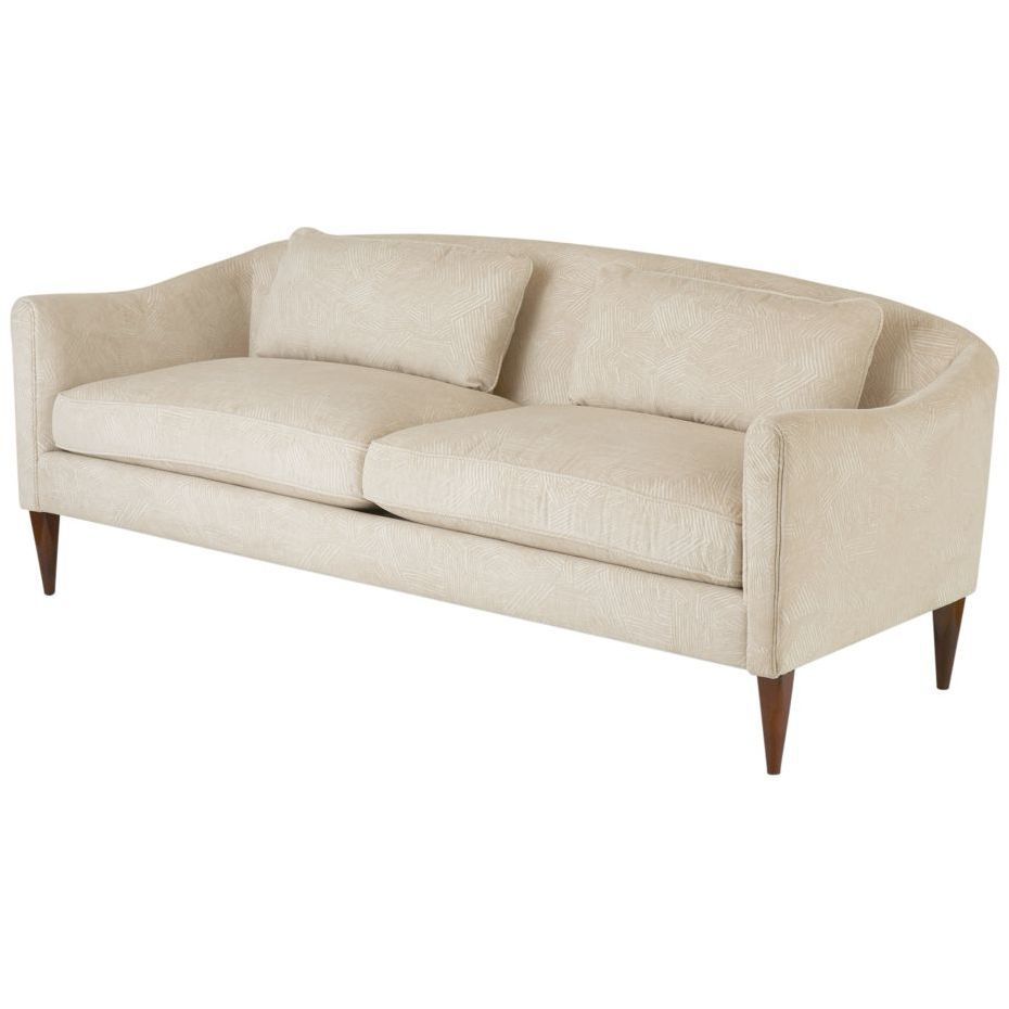 Vincent Textured Ivory and Dark Walnut Sofa
