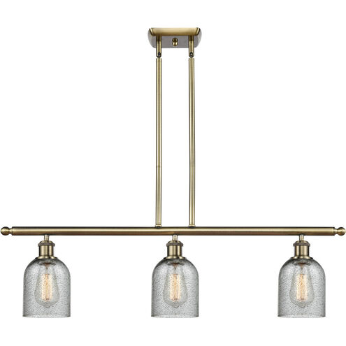 Ballston Caledonia LED 36 inch Antique Brass Island Light Ceiling Light in Charcoal Glass, Ballston