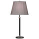 Bruno 26 inch 150 watt Lead Bronze with Ebonized Nickel Table Lamp Portable Light in Gray Microfiber Empire