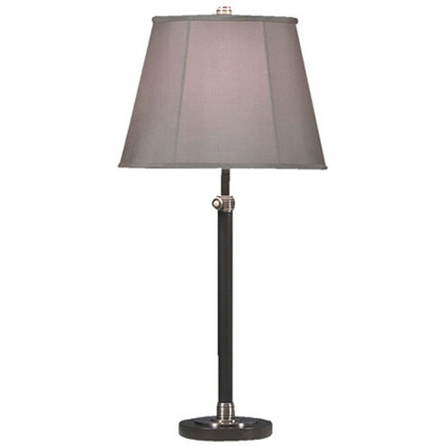 Bruno 26 inch 150 watt Lead Bronze with Ebonized Nickel Table Lamp Portable Light in Gray Microfiber Empire