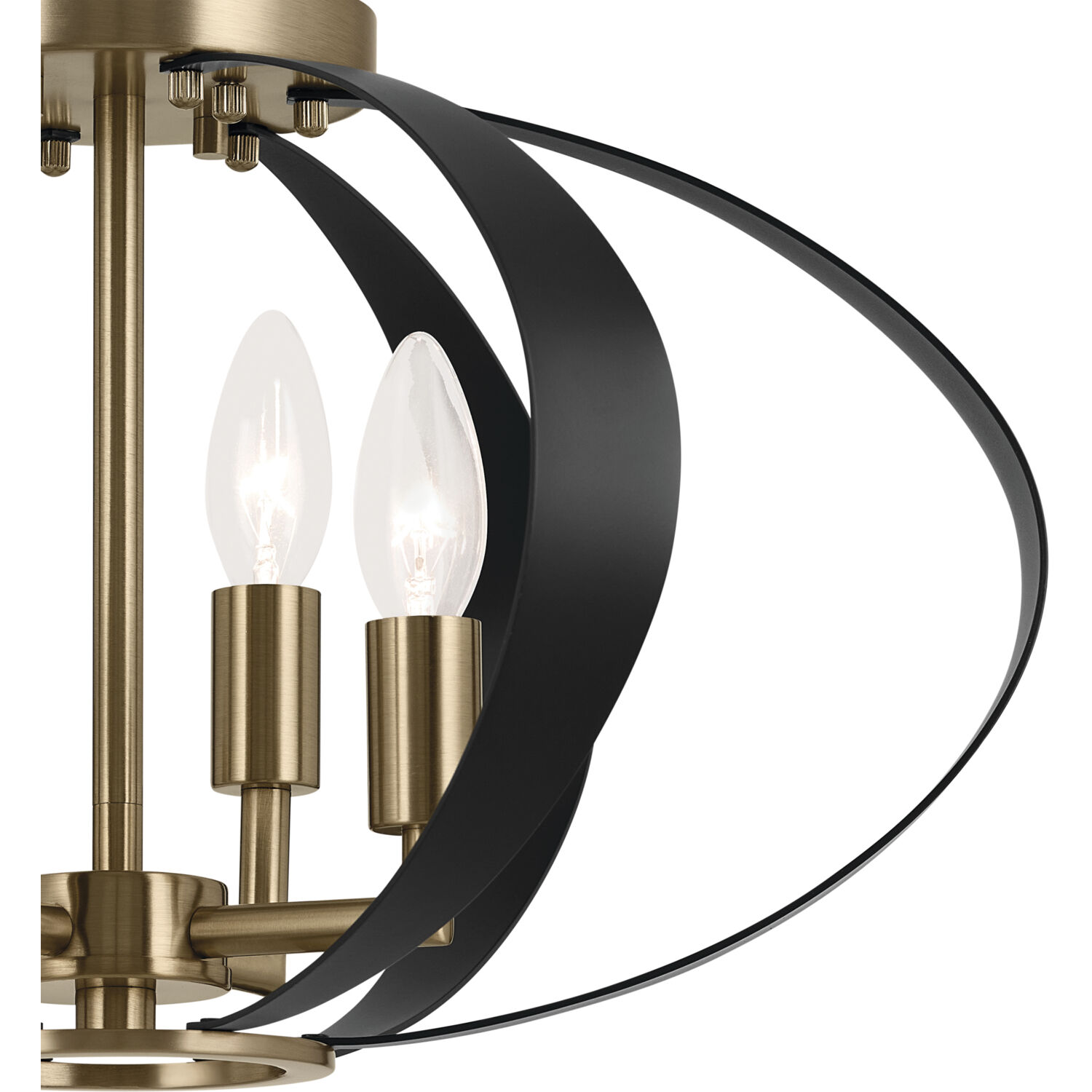Cecil LED 17.75 inch Champagne Bronze with Black Flush Mount Ceiling Light