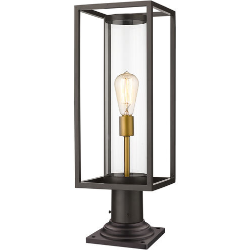 Dunbroch 1 Light 23.75 inch Deep Bronze and Outdoor Brass Outdoor Pier Mounted Fixture