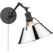 Orwell 1 Light 10 inch Matte Black Articulating Wall Sconce Wall Light in Chrome, Adjustable