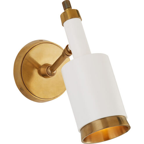 Thomas O'Brien Anders 1 Light 5.25 inch Hand-Rubbed Antique Brass and White Articulating Wall Light, Small