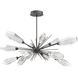 Aalto LED 53.3 inch Graphite Linear Pendant Ceiling Light in 3000K LED, Optic Rib Clear, Oval Starburst