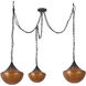 Alora Mood Farrah 3 Light 11.88 inch Matte Black Pendant Ceiling Light in Amber Ribbed Glass