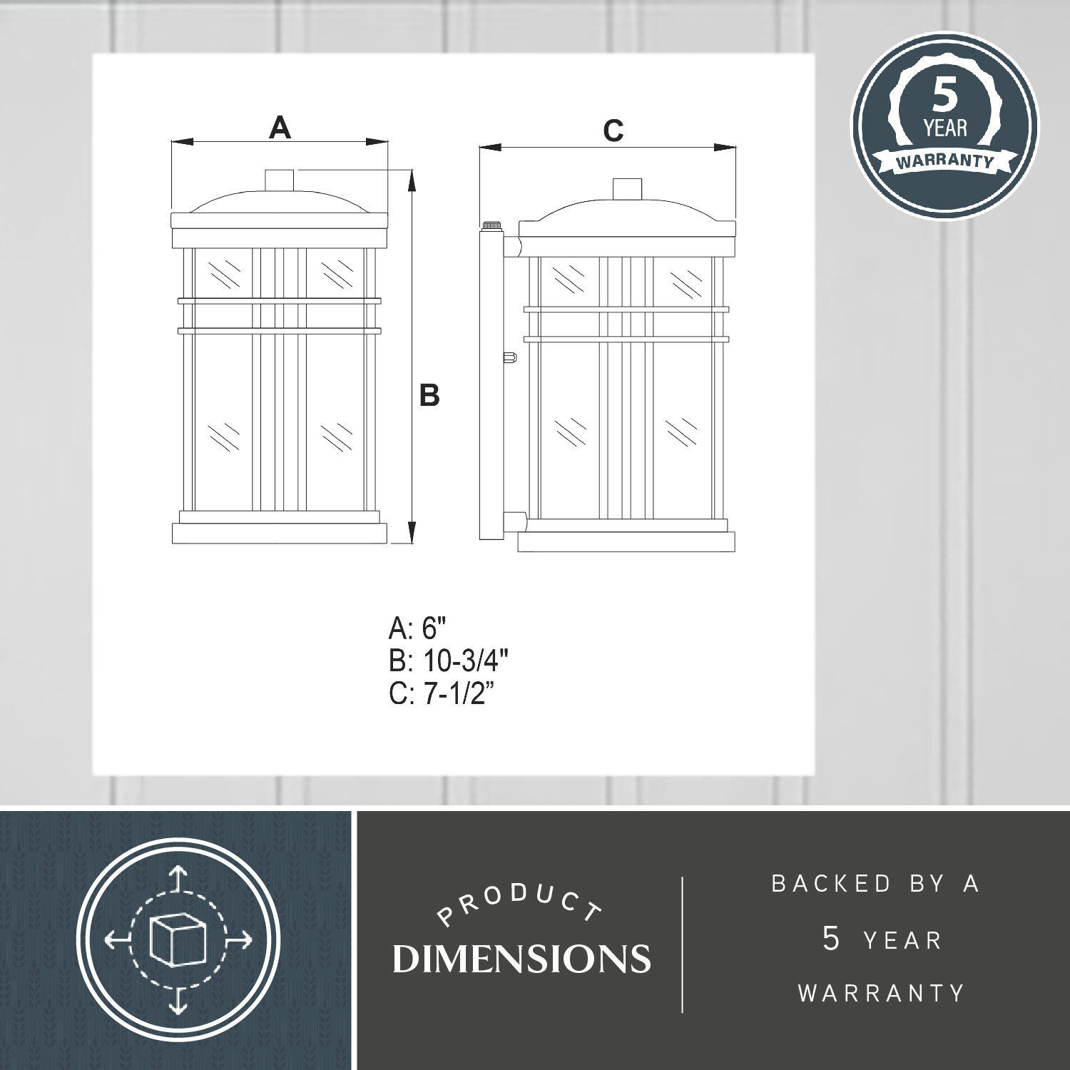 Wrightwood LED 10.75 inch Vintage Black Outdoor Wall