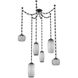 Vessel LED 15.2 inch Matte Black Swag Multi-Pendant Ceiling Light in 3000K LED, Smoke, Rectangular Chain