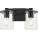 Bolton 2 Light 13.5 inch Matte Black Vanity Light Wall Light