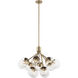 Silvarious 12 Light Champagne Bronze Chandelier/Semi Flush Ceiling Light