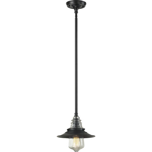 Insulator Glass 1 Light 9 inch Oil Rubbed Bronze with Clear Mini Pendant Ceiling Light