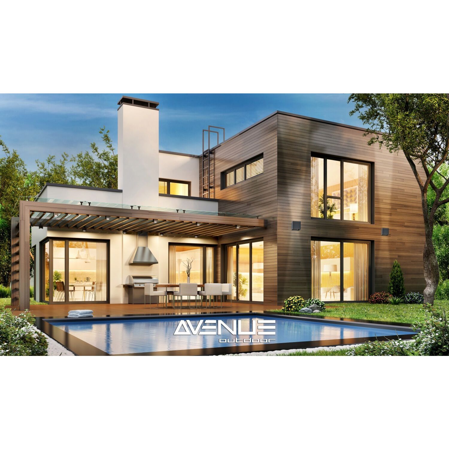 Avenue Outdoor LED 8 inch Black Outdoor Wall Mount